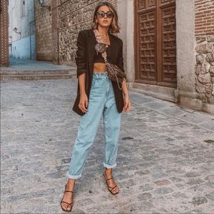 ZARA Paperbag Baggy Highwaisted Denim Jeans